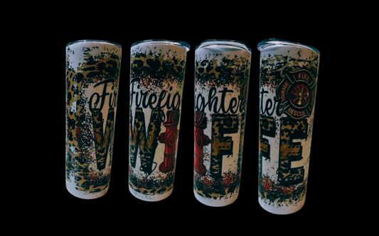 20oz. Sublimation Tumbler--Firefighter Wife