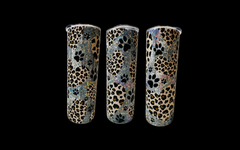20oz. Sublimation Tumbler--Leopard Paw Print