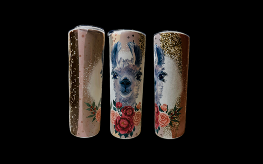 20oz. Sublimation Tumbler--Llama Sparkles