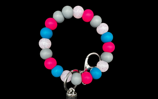 Bubble Keychain--Pink/Blue Sparkles