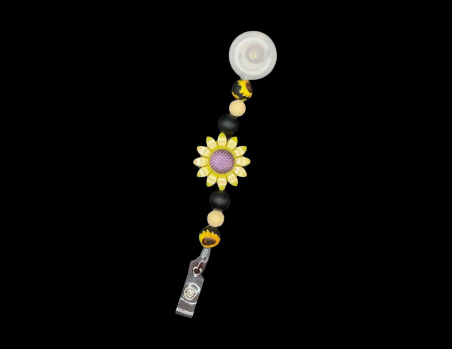 Badge Reel--Yellow Sunflower