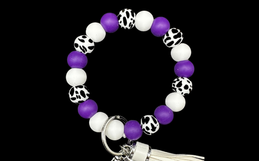 Bubble Keychain--Purple Leopard
