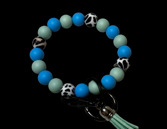 Bubble Keychain: Blue/Teal/Leopard