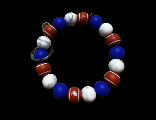 Bubble Keychain--Football (Blue)