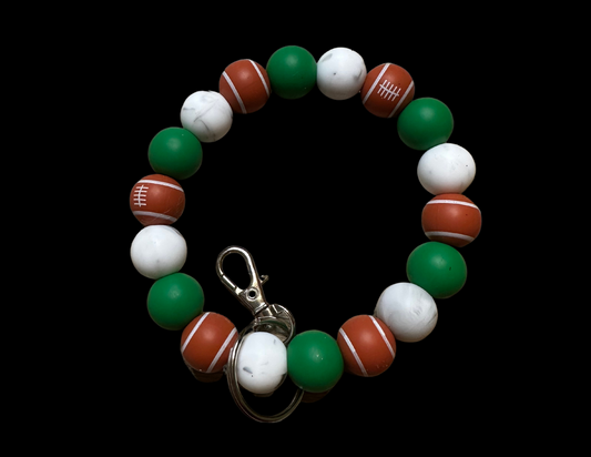 Bubble Keychain--Football (Green)