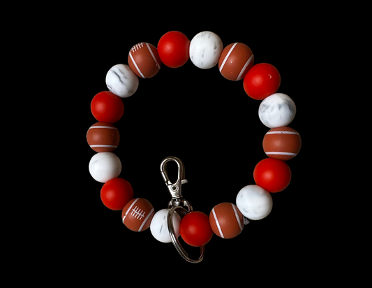 Bubble Keychain--Football (Red)