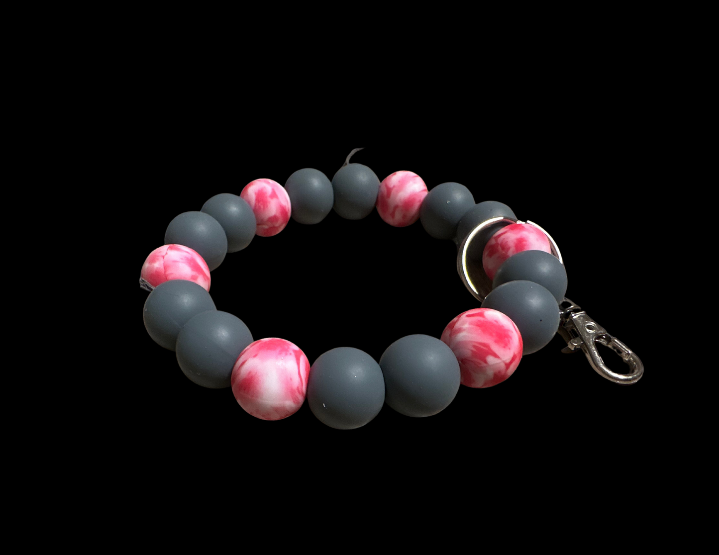 Bubble Keychain--Gray/Pink