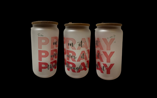 16oz. Glass Can--Pray