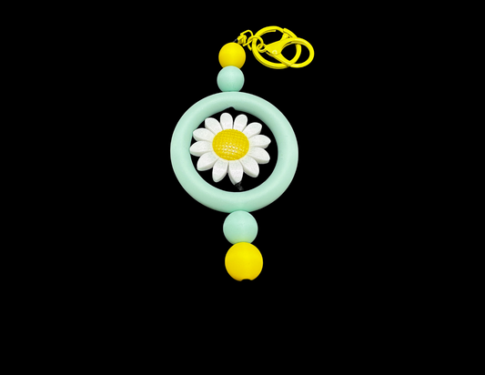 Silicone Keychain: Opal Daisy