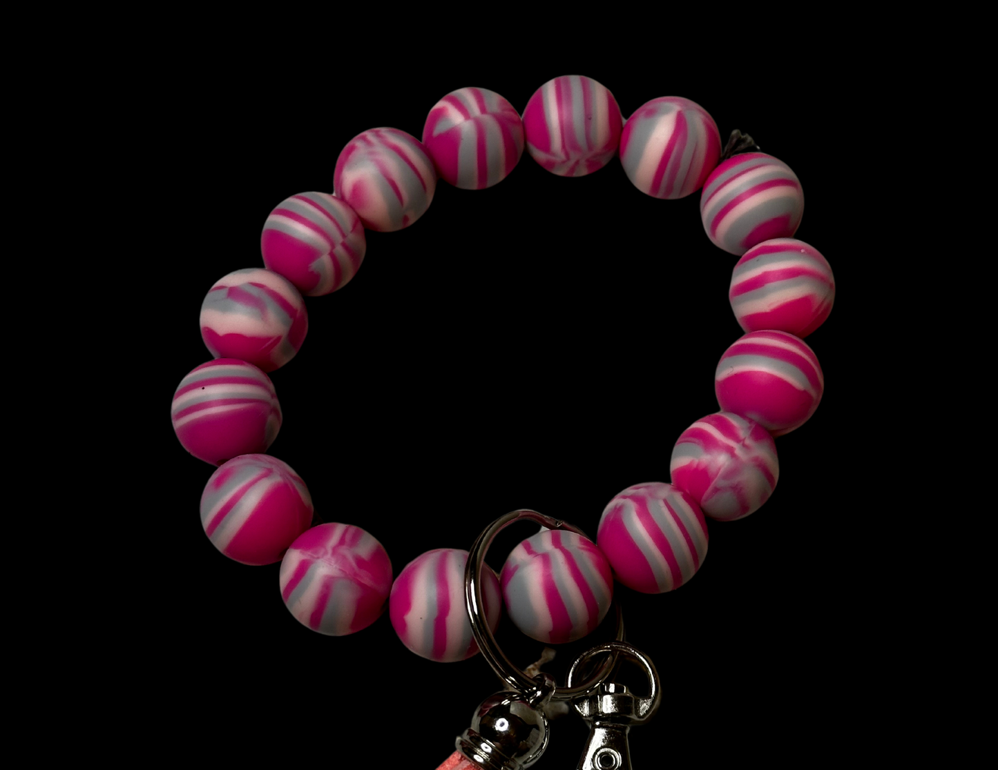 Bubble Keychain--Pink/White/Gray
