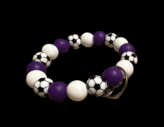 Bubble Keychain--Purple Soccer