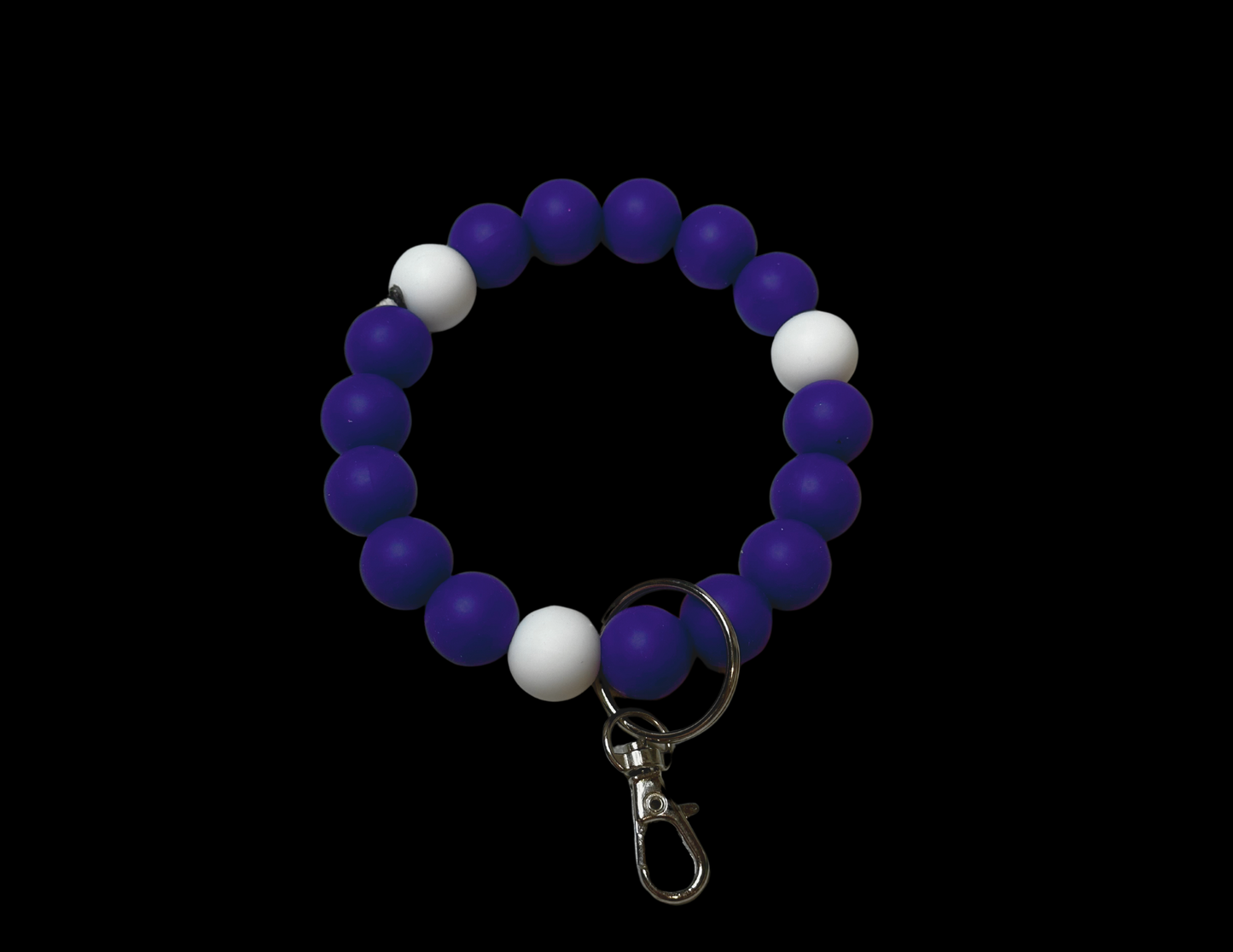 Bubble Keychain--Purple and White