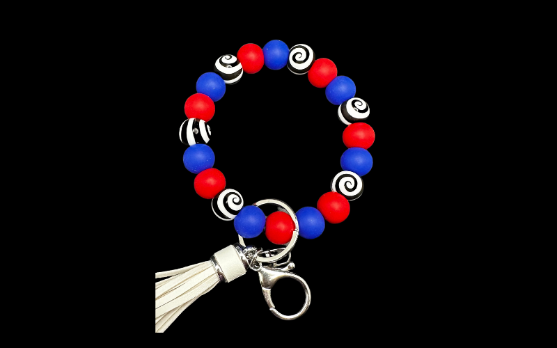 Bubble Keychain: Red/Blue Swirl