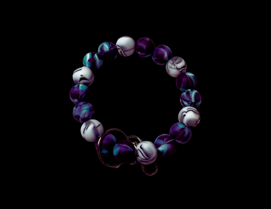 Bubble Keychain: Purple/Teal Swirl